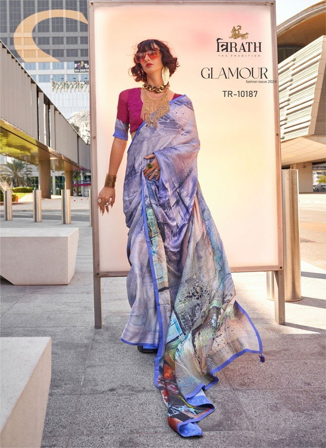 Glamour By Trirath Swiss Satin Digital Printed Saree Wholesalers In Delhi