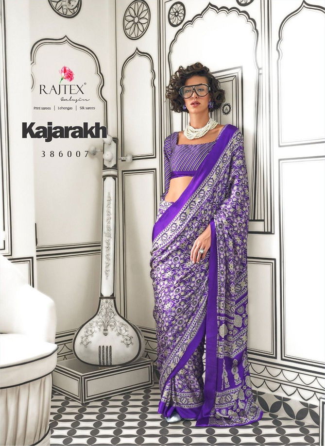 Kajarakh By Rajtex Printed Satin Crepe Best Sarees Wholesale Shop In Surat