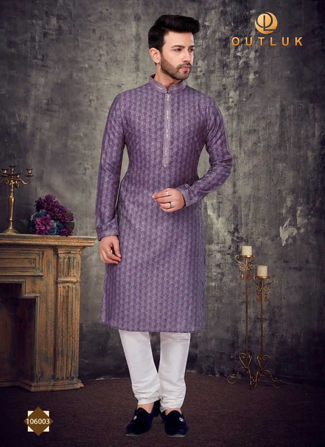 Purple Colour Outluk Vol 106 Festive Wear Wholesale Kurta Pajama 106003