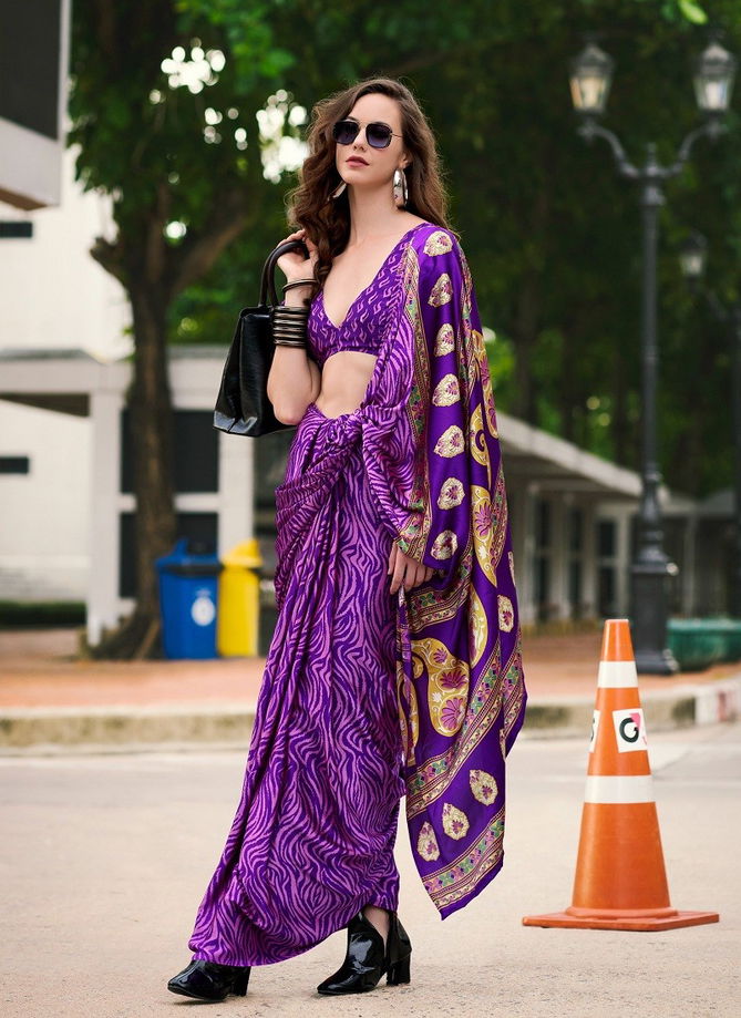 Rare Rabbit By Rajpath Japan Sattin Causal Wear Saree Wholesalers In Delhi