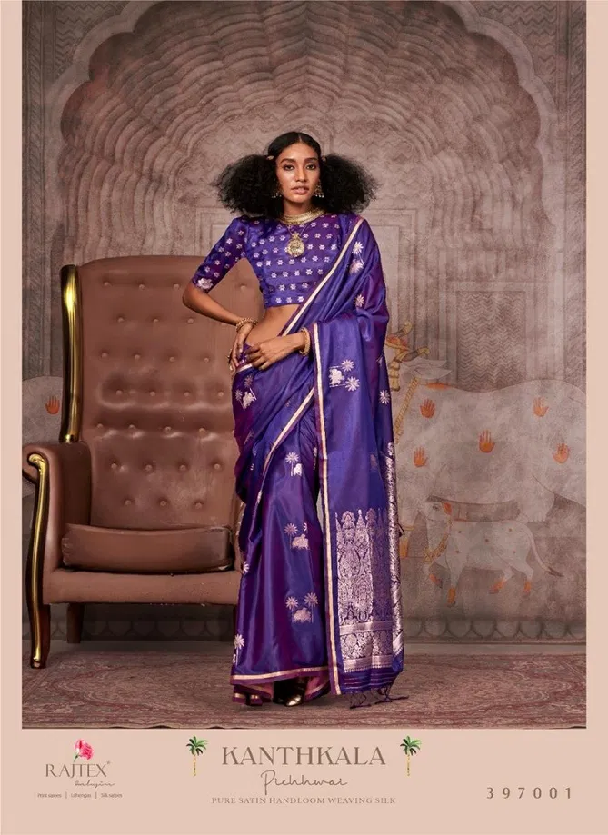 kanthkala Pichhwai By Rajtex Satin Handloom Saree Suppliers In India