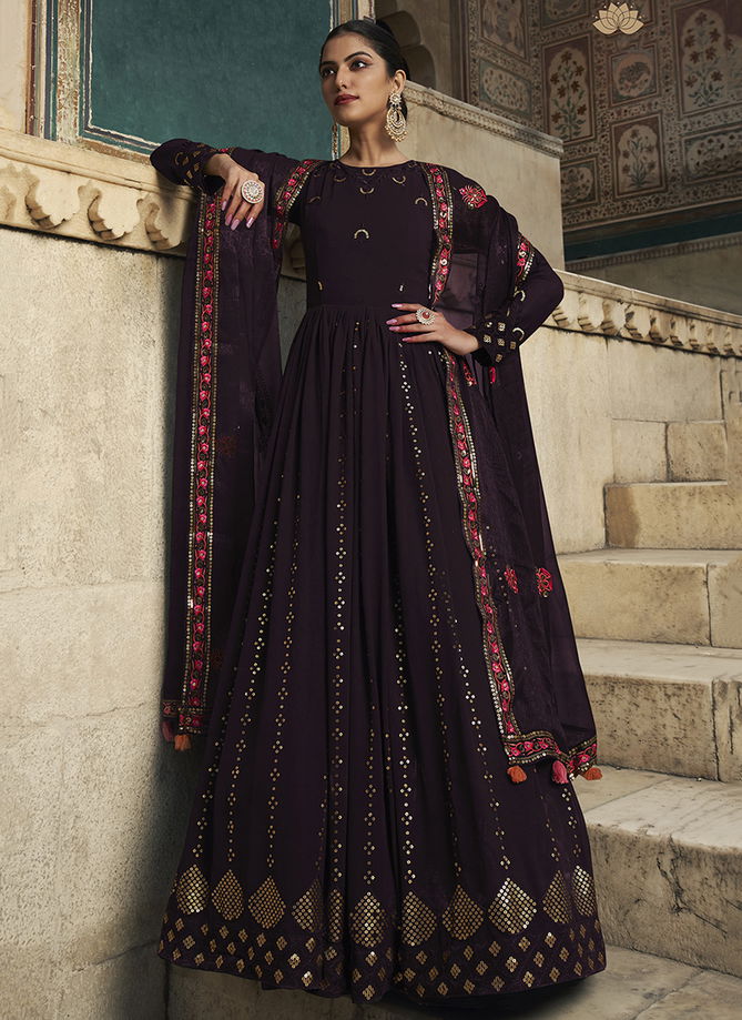 Purple Flory Vol 29 By Khushboo Fashion Gown Catalog 4856