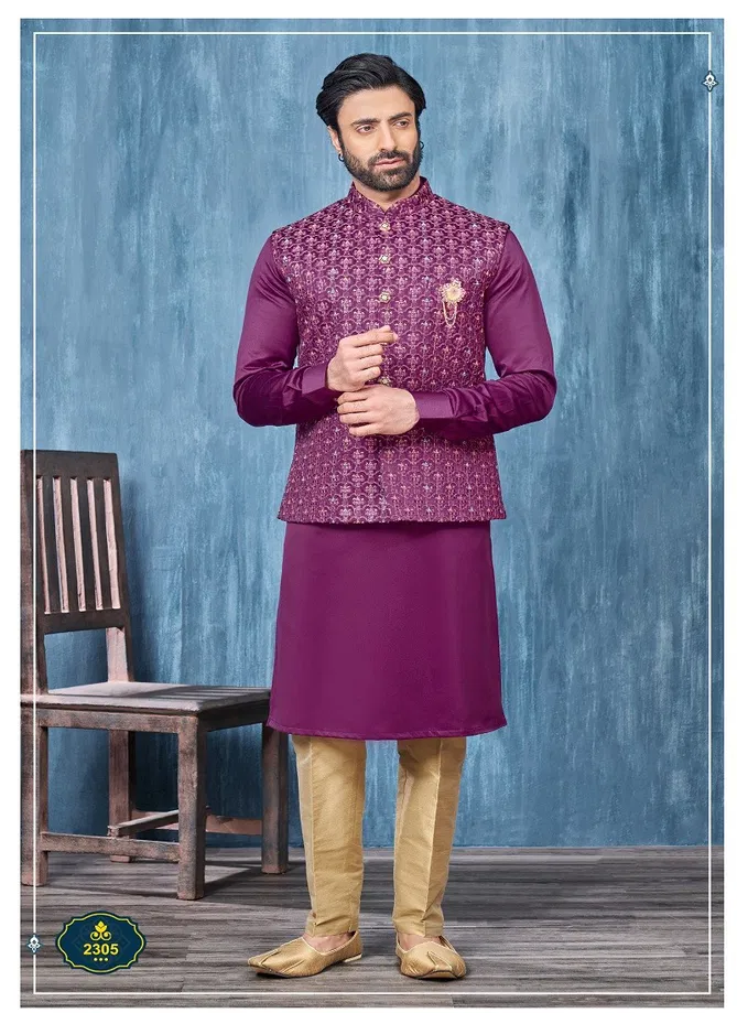 Occasion Wear Mens Modi Jacket Kurta Pajama Wholesale Market In Surat 