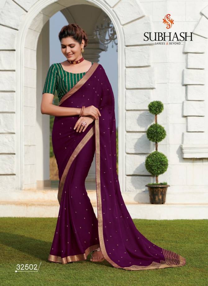 Subhash Spash vol4 Embroidery Work Designer Heavy Partwear Saree with Dupian and Brocade Blouse Good Looking Saree Collections