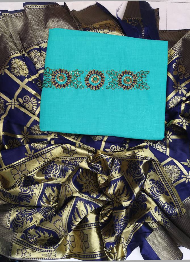 Rahul NX Sakshi Cottan Handwork Dress With Banarasi Jacquard Designer Salwar Suit Collections