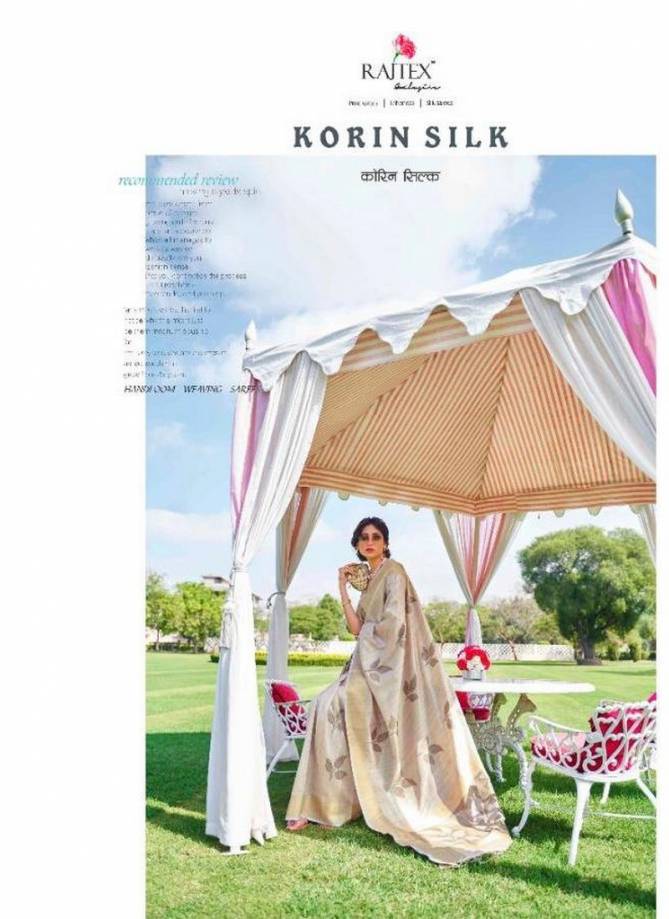 Rajtex Korin Soft Handoom Weaving Silk Designer Wedding and Partywear Sarees Collections