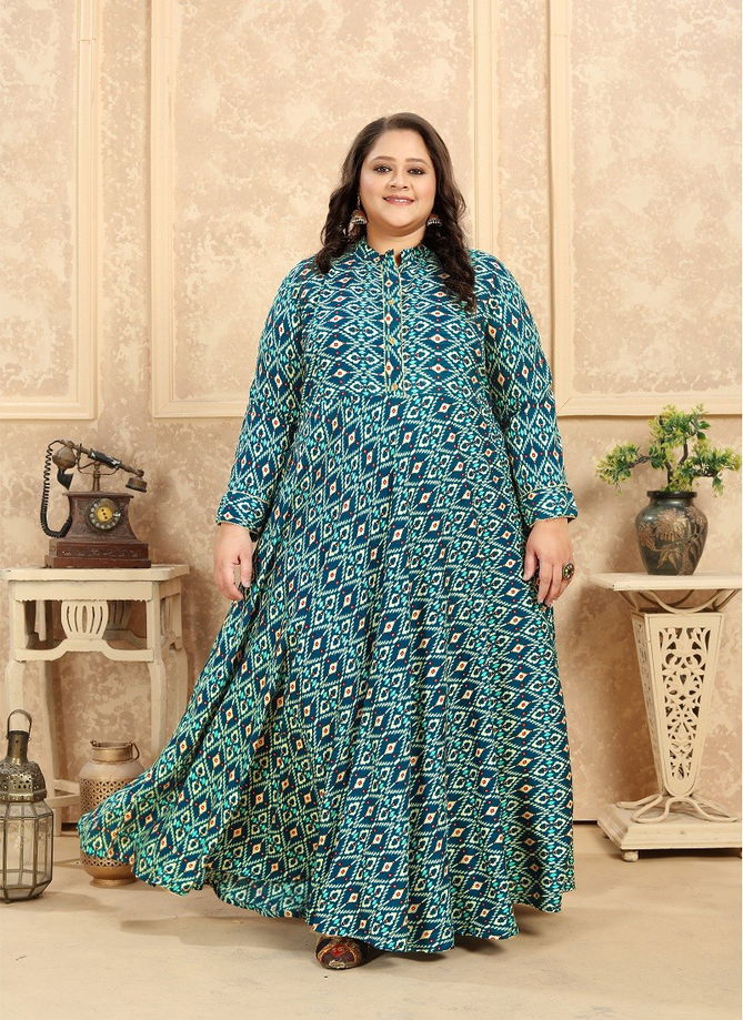 Plus Size Vol 2 By Moksh Premium Rayon Long Kurti With Pocket Catalog