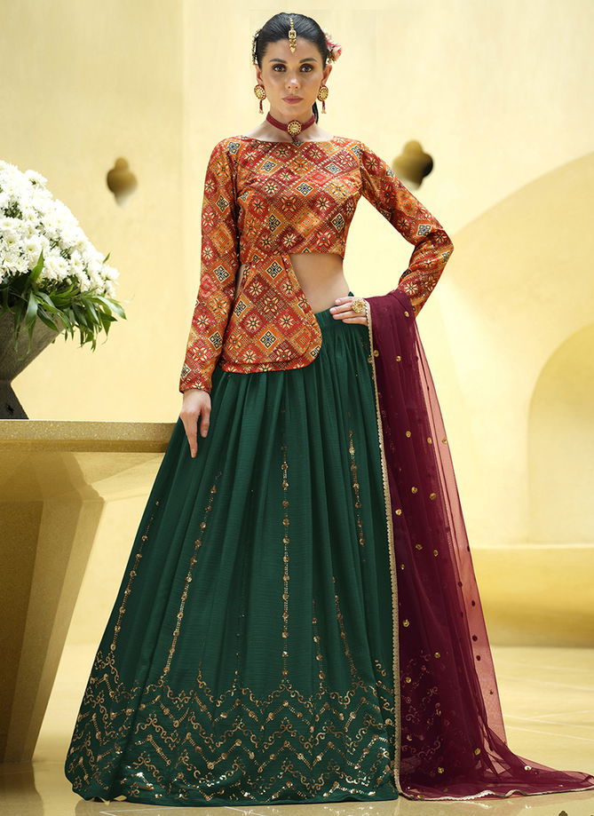 Rama Green Colour Girly Vol 23 By Khushboo Indowestern Lehenga Catalog 2237