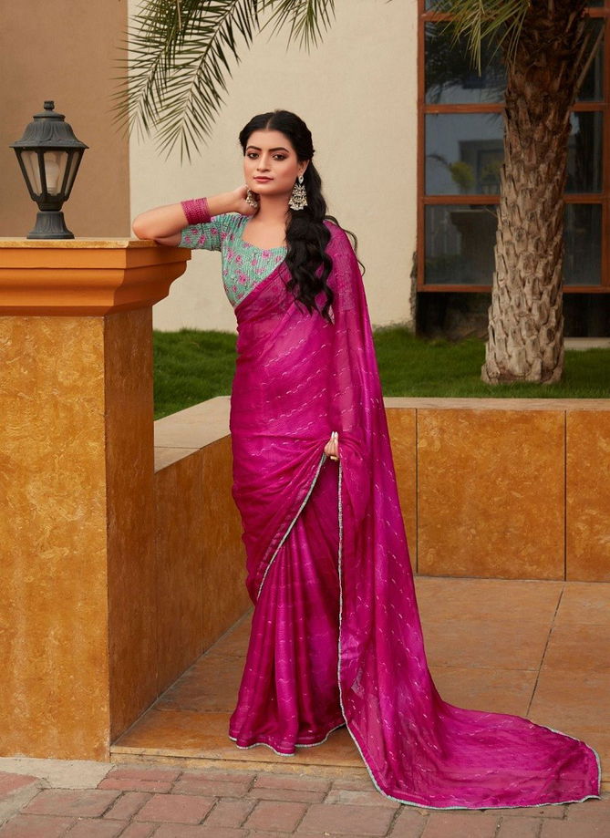 Oliva By Stavan 3D Shaded Chiffon Embroidery Saree Wholesale Online