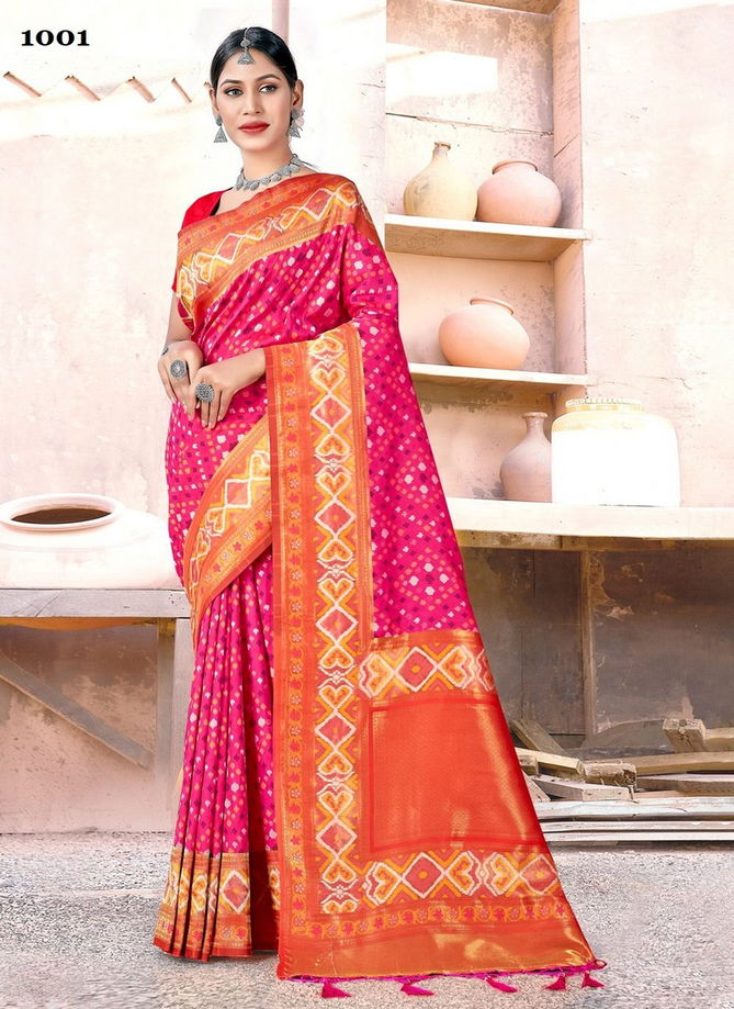 Rani Colour Varmala By Sangam Silk Saree Catalog 1001