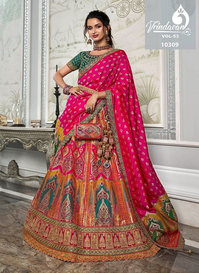 Royal Vrindavan Vol 53 Banarasi Silk Bridal Lehenga Choli Orders In India