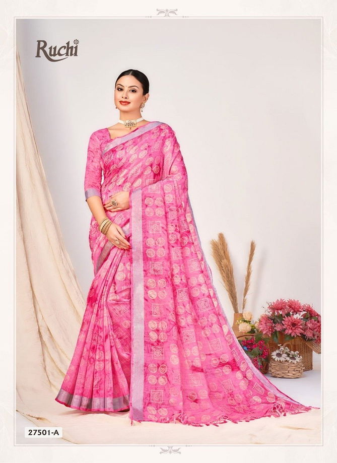 Aarushi By Ruchi Cotton Silk Printed Daily Wear Saree Wholesale Shop In Surat