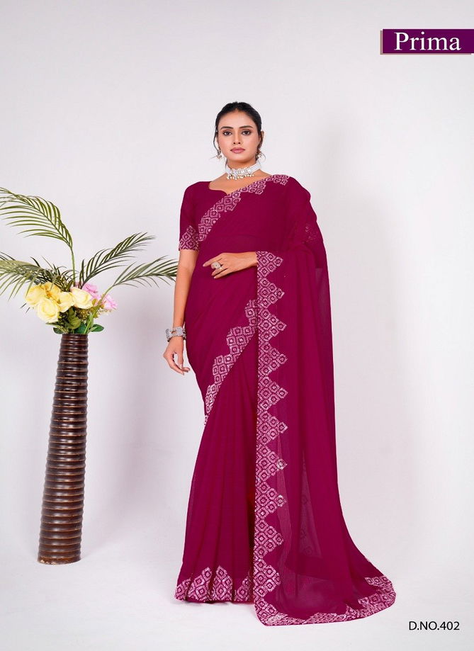 Prima 401 TO 408 Zomato Party Wear Saree Wholesale Suppliers In Mumbai