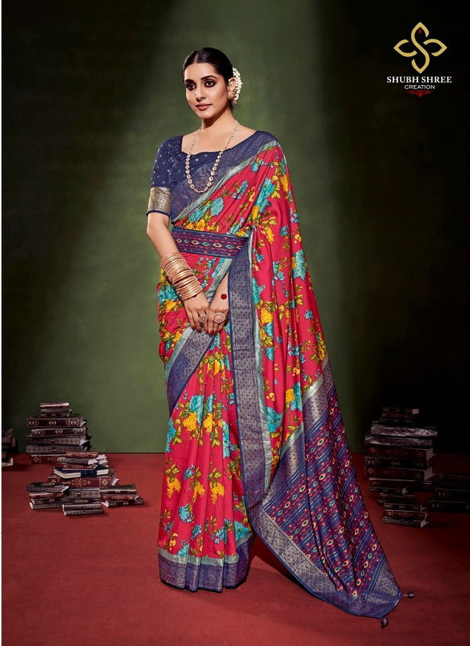 Anusharam By Shubh Shree Velvet Tussar Silk Designer Saree Catalog