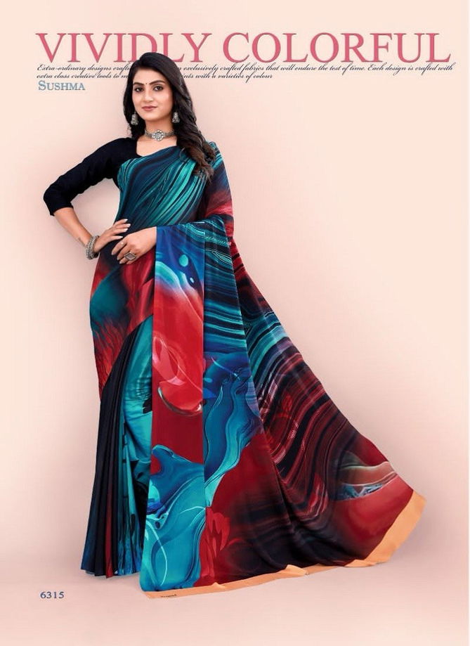 Modern Classy By Sushma Digital Printed Crape Saree Surat Wholesale Market