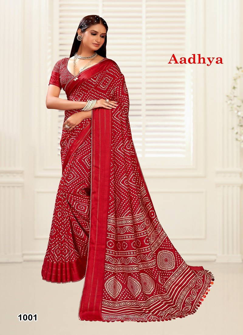 Aadhya By Mahamani 1001 TO 1006 Series Dola Silk Sarees Wholesale Clothing Distributors In India 