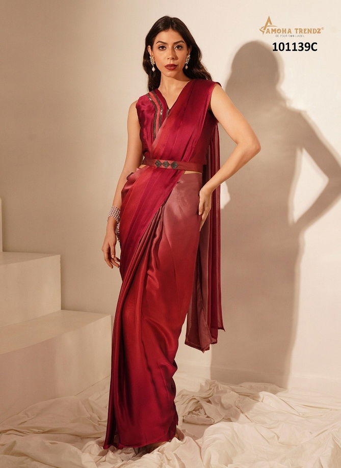 Amoha 101139 Imported Party Wear Readymade Saree Exporters In India