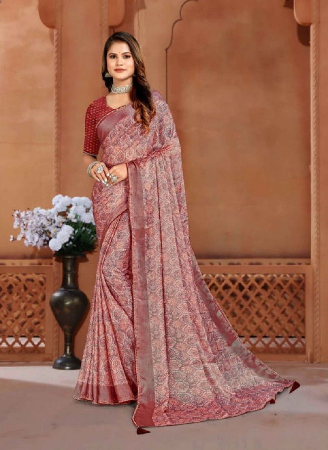 Blink It By Jalnidhi Heavy Chiffon Brasso Printed Saree Orders In India