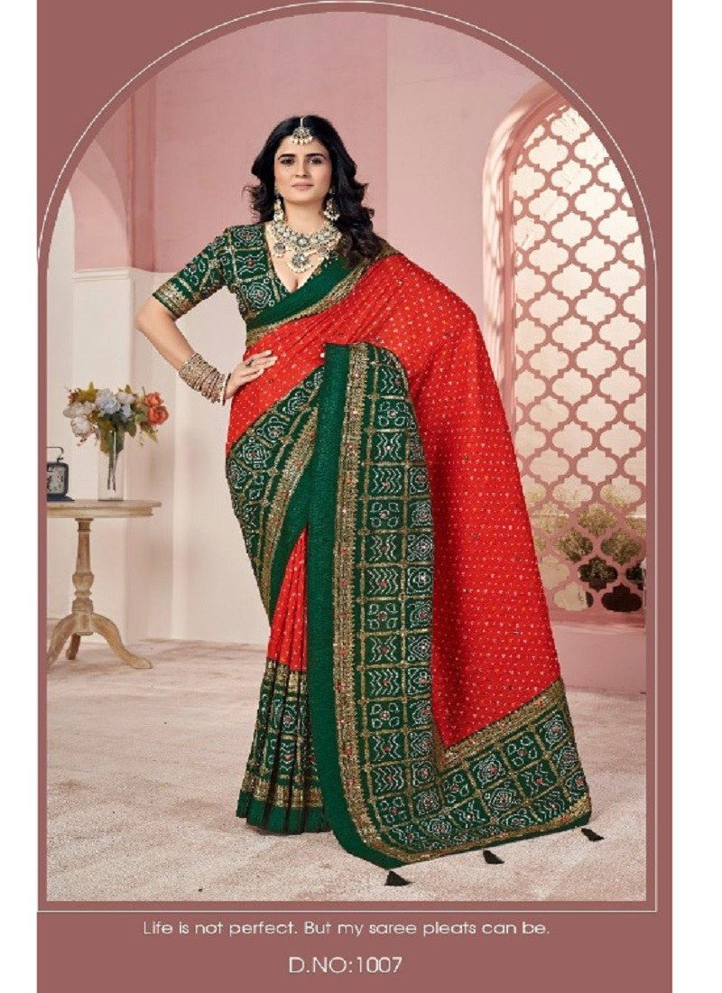 Crush 4 By Shubh Shree Velvet Tusser Silk Wedding Wear Saree Wholesale Online