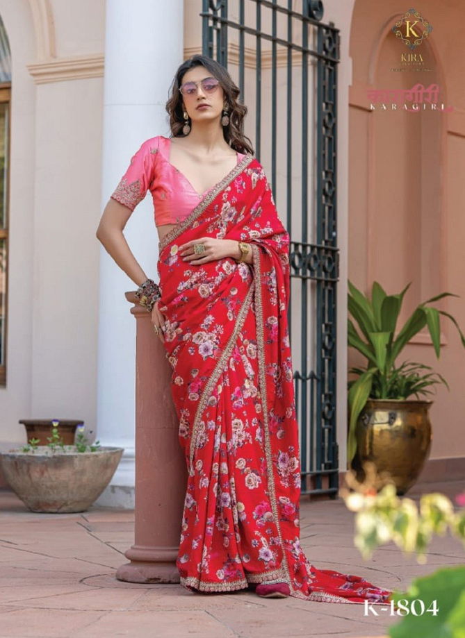 Karagiri By Kira Viscose Designer Wear Sarees Wholesale Market In Surat