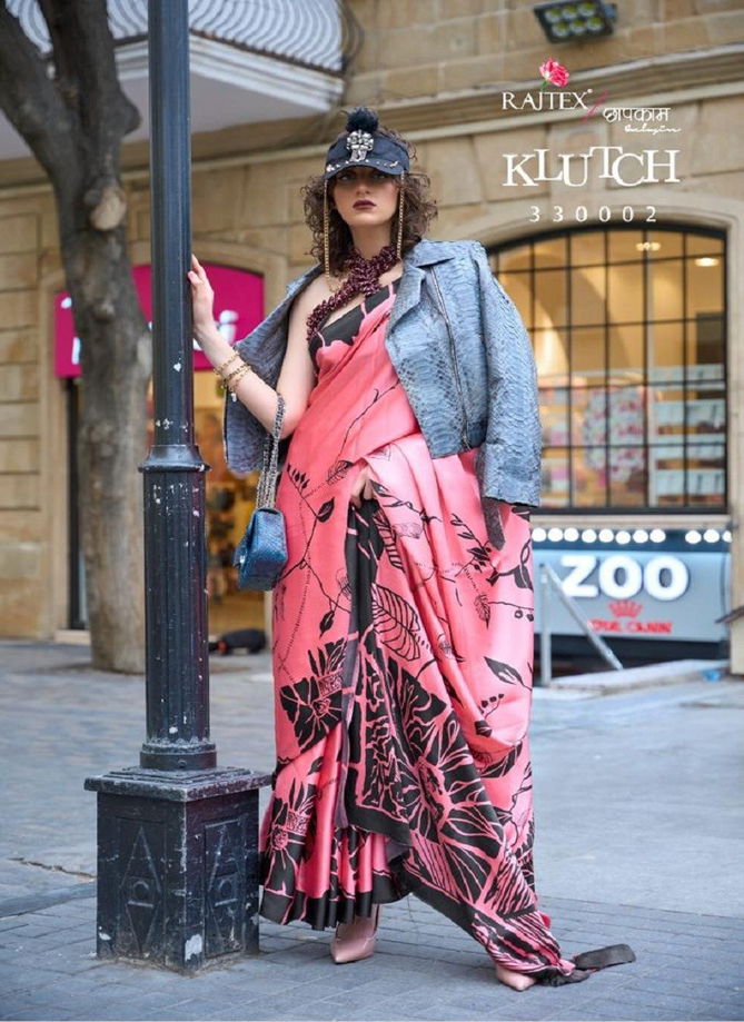 Klutch By Rajtex Japan Satin Print Saree Catalog