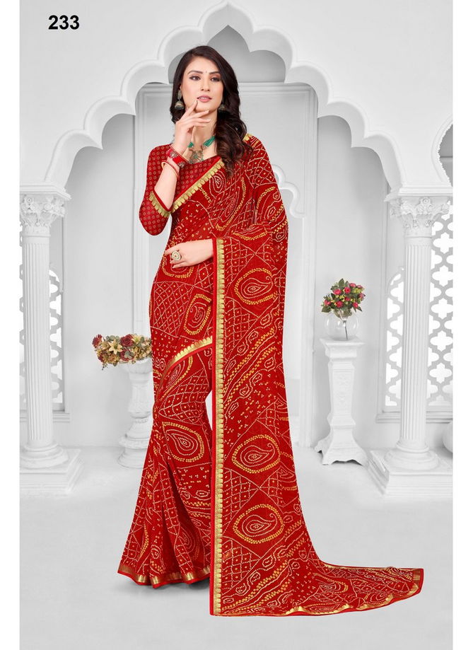 Red Colour Rajkumari Vol 1 By Sarita Creation Printed Saree Catalog 233