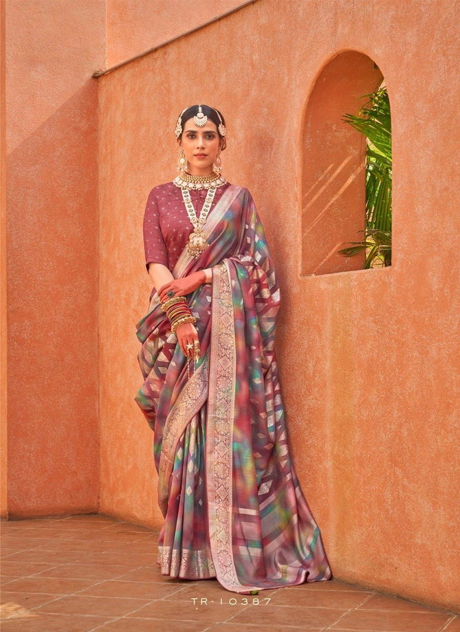 Rang Tarang By Trirath P V Silk Foil Printed Saree Wholesale Shop In Surat