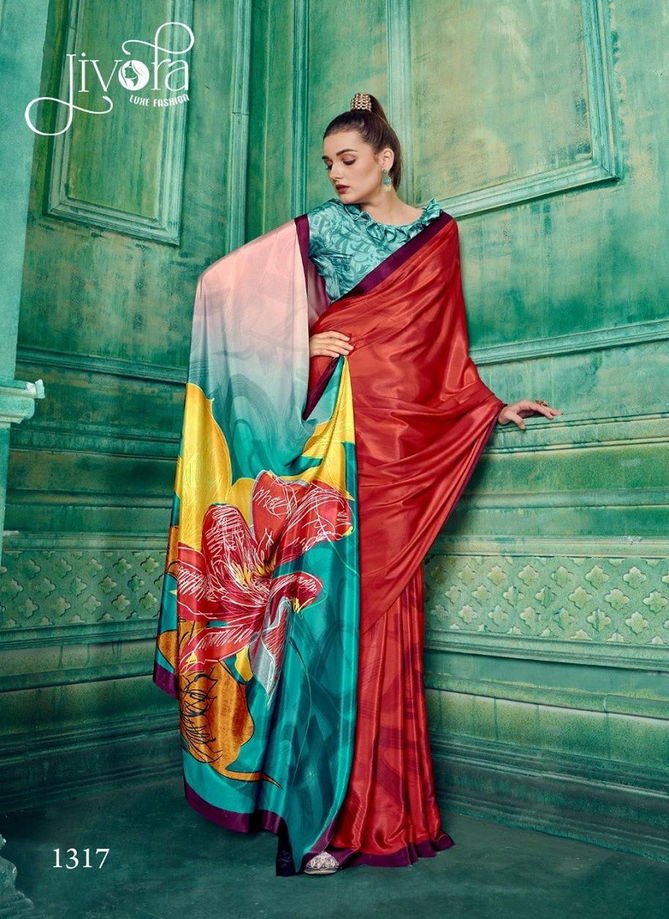 Rio By Jivora 1305 to 1318 Crepe Digital Printed Summer Wear Saree Wholesale Price In Surat