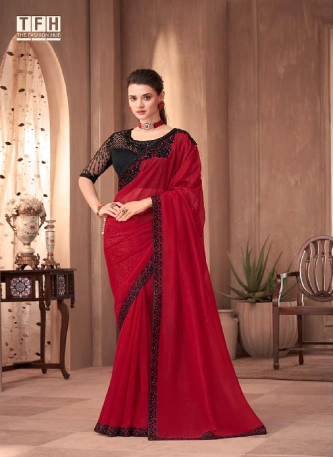 Sandalwood 1101 By TFH Silk Designer Party Wear Saree Wholesale Online