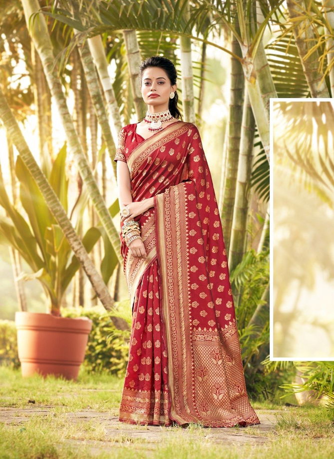 Red Colour Shaz By The Fabrica 16001 To 16006 Silk Saree Catalog 16006