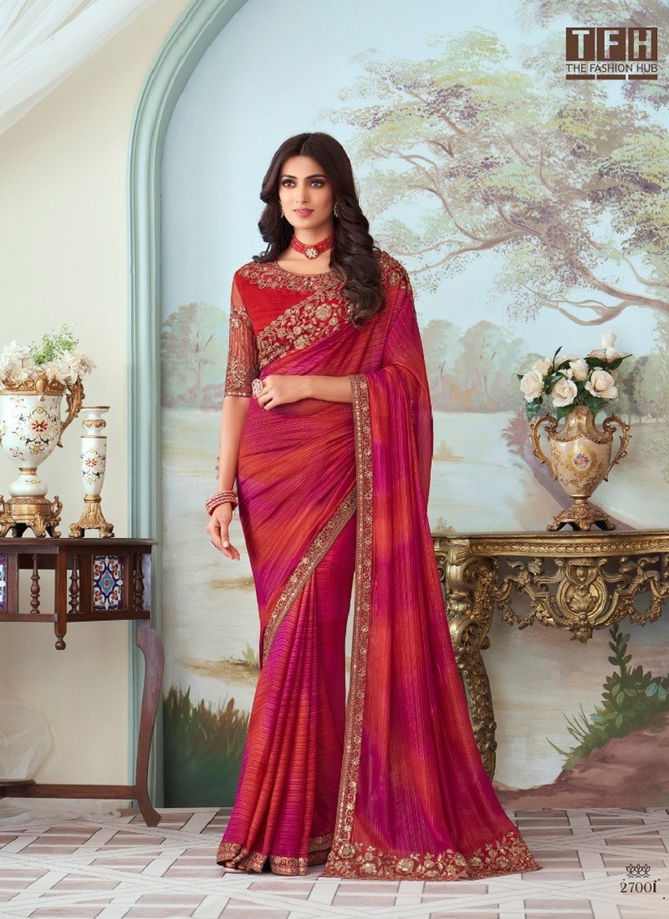 Silverscreen 17th Edition By Tfh Glass Silk Party wear Saree Catalog