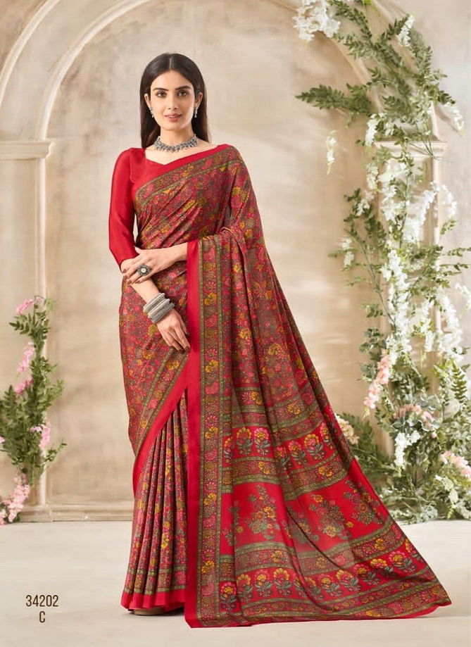 Vivanta Silk 35 By Ruchi Silk Crepe Printed Wholesale Sarees In India