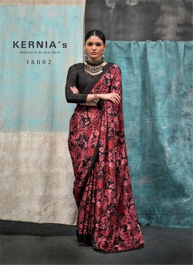 kernias By Rajbeer Crepe Silk Printed Saree Suppliers In India