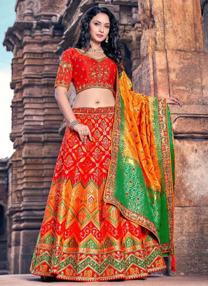 Red Prearana Wholesale Ethnic Wear Designer Lehenga Choli Catalog 1708