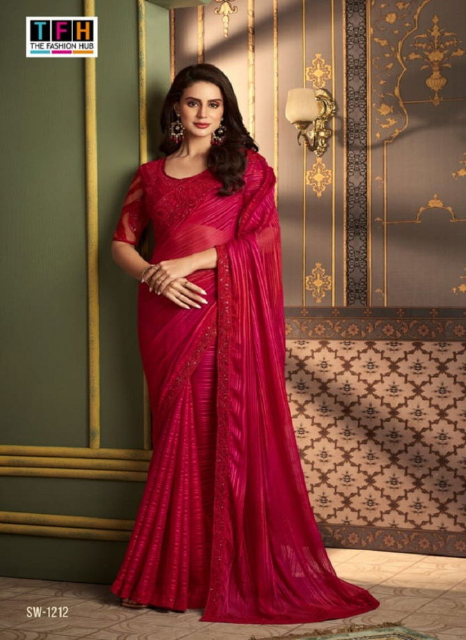 Sandalwood Vol 12 By Tfh Chiffon Party Wear Saree Catalog