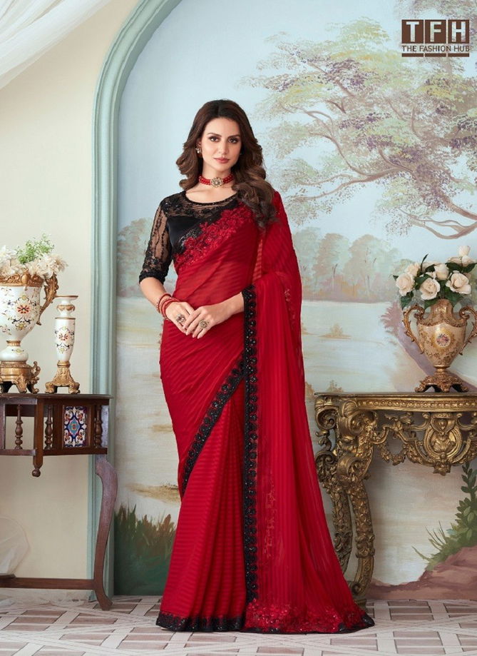 Silverscreen 17th Edition By Tfh Glass Silk Party wear Saree Catalog