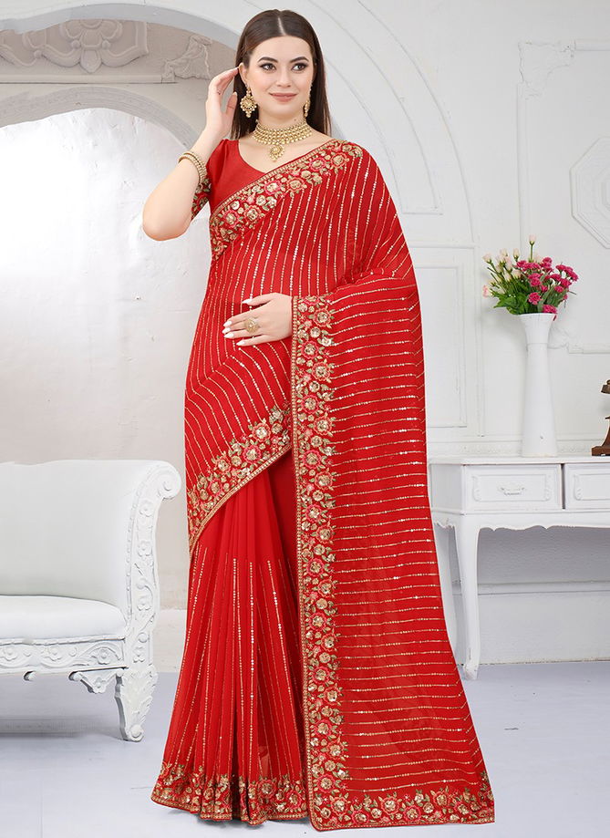 Versatile Wholesale Designer Georgette Saree Catalog