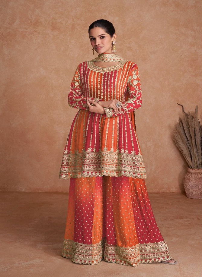 Vaani Vol 2 By Gulkayra Real Chinon Sharara Readymade Suits Exporters In India