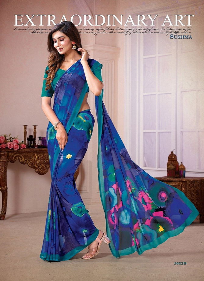 Craze 56 By Sushma Georgette Designer Saree Catalog 