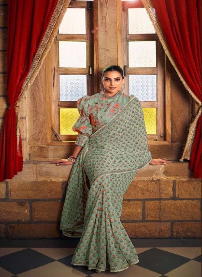 Nayika By Vouch Georgette Fancy Readymade Blouse Saree Surat Wholesale Market