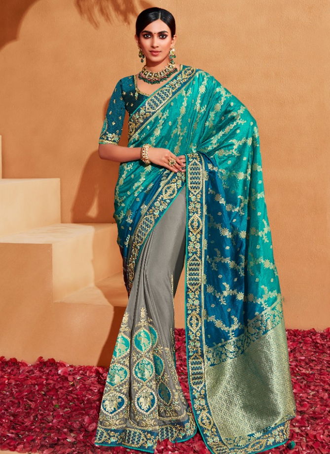 Sea Green Anaara By Tathastu Silk Sarees Catalog 6108