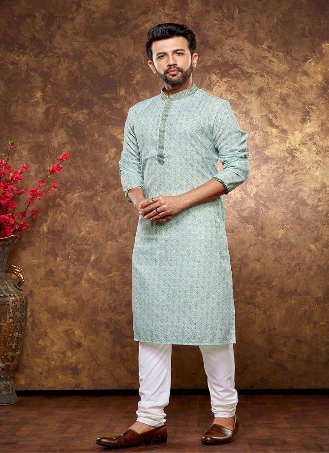 1631 Function Mens Wear Poly Cotton Digital Printed Kurta Pajama Exporters In India