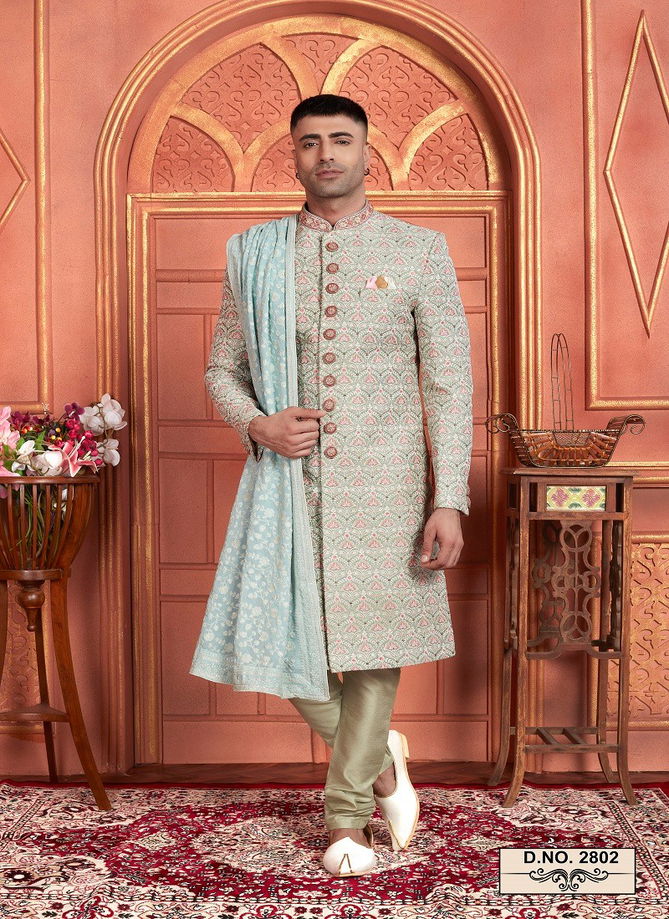 1642 Wedding Mens Wear Art Silk Sherwani Suppliers In India