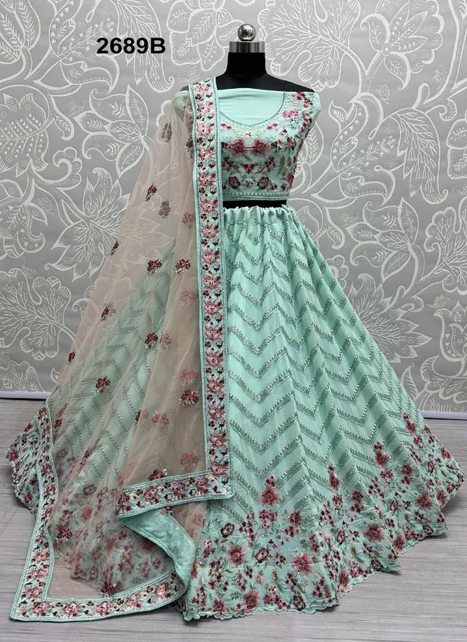 2689 A To C by Anjani Art Georgette Bridal Lehenga Choli Exporters In India