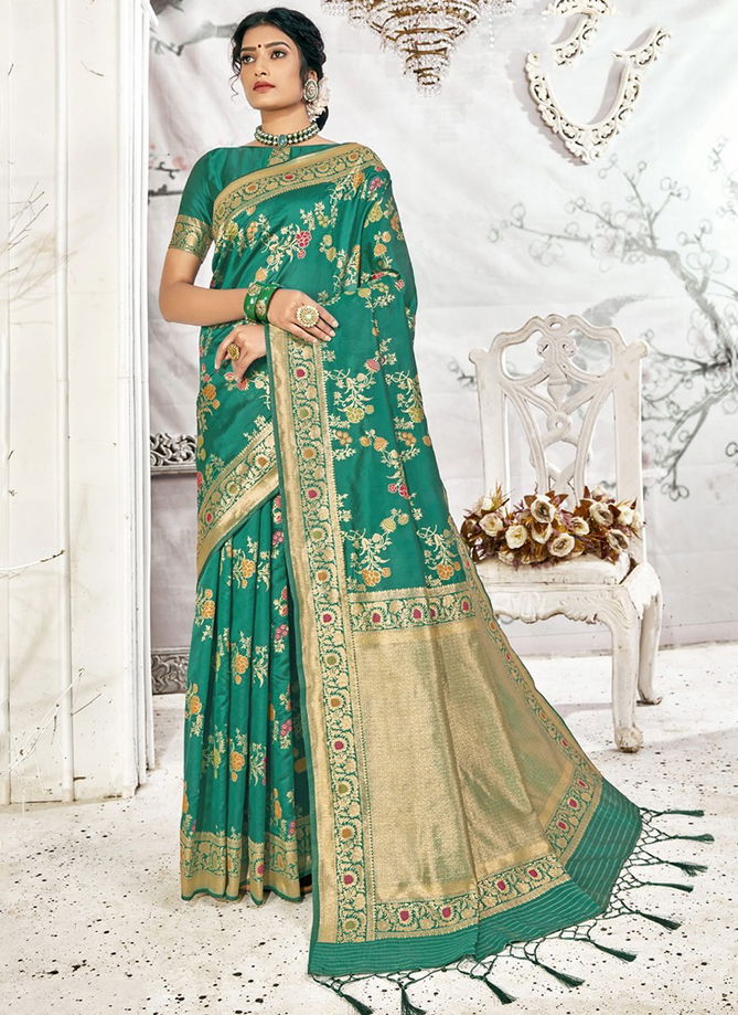 Sea Green Colour All Time Hit Vol 3 Function Wear Wholesale Silk Sarees Catalog 11011 B