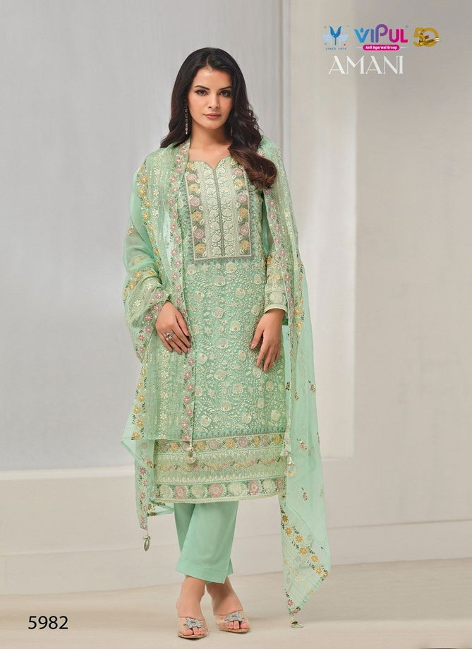 Amani By Vipul Organza Chiffon Embroidery Salwar Kameez Suppliers In India