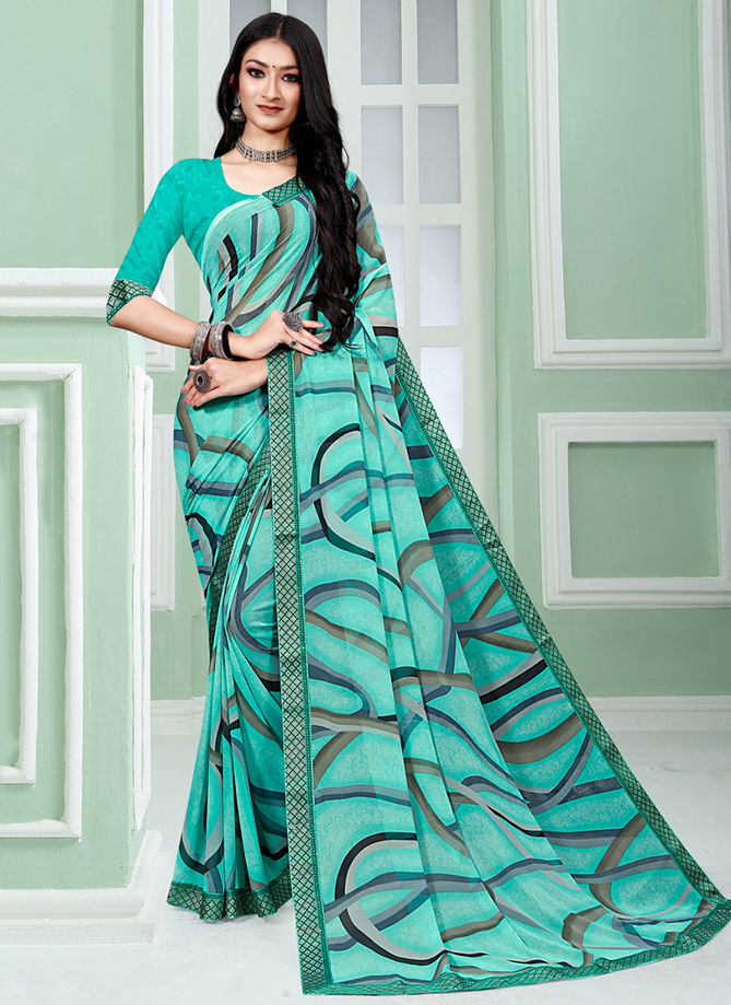 Sea Green Colour Amrita By NP 1297 A To 1297 H Printed Sarees Catalog 1297 A