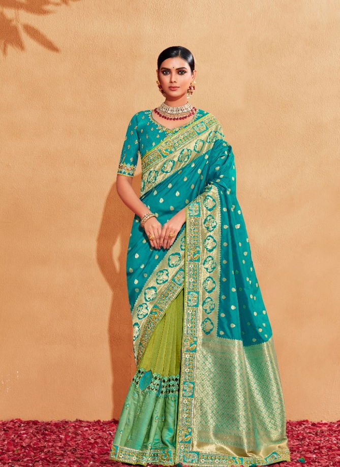 Sea Green Colour Anaara By Tathastu Silk Sarees Catalog 6104