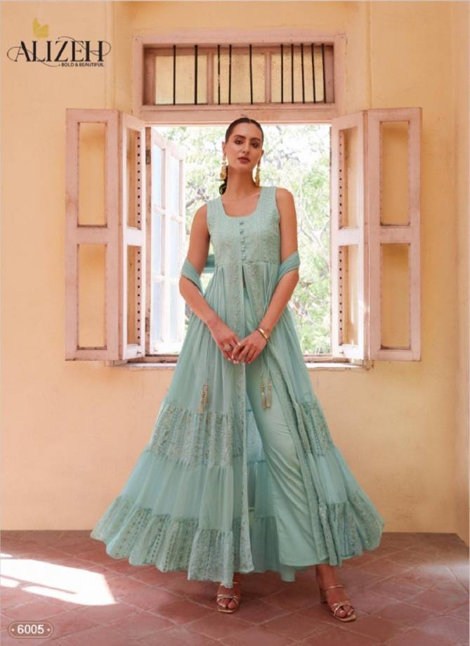 Gulbahar Vol 4 By Alizeh Desginer Frilled long Gowns Wholesalers In Delhi