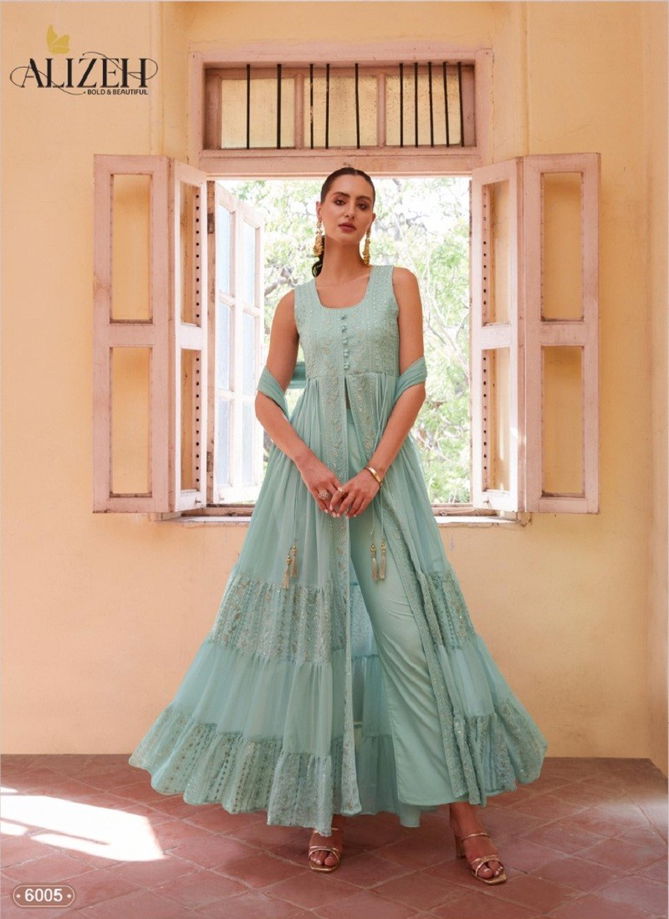 Gulbahar Vol 4 By Alizeh Desginer Frilled long Gowns Wholesalers In Delhi